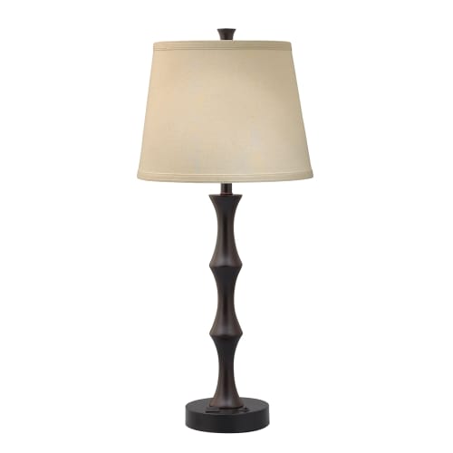 Table Lamp, 30" H, 1 Outlet, Black and Expresso Finish